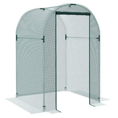 Galvanized Steel Crop Cage, Plant Protection Tent, Zippered Door, 4' x 4', Green Walk In Greenhouses at Gallery Canada