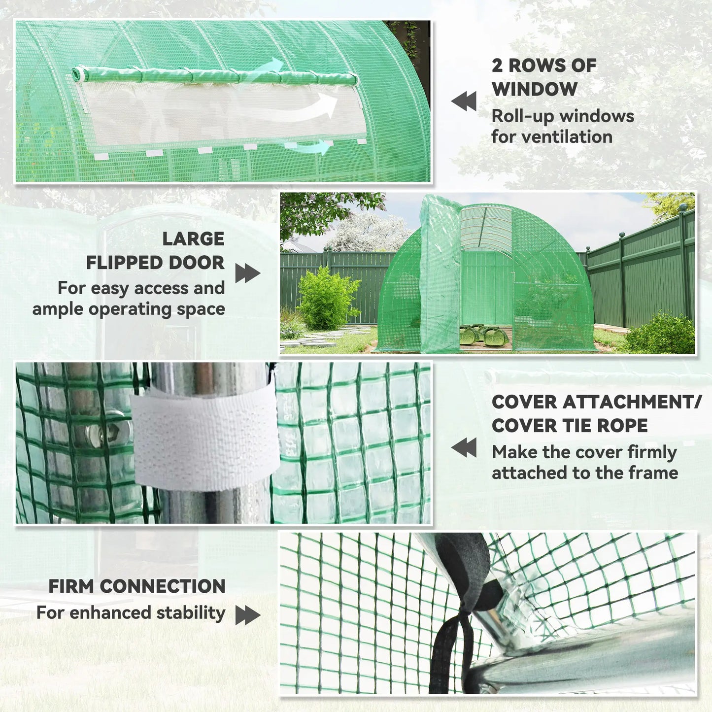 20x10x6.6ft Heavy Duty Walk-in Greenhouse, PE Cover, Green Portable Greenhouses at Gallery Canada