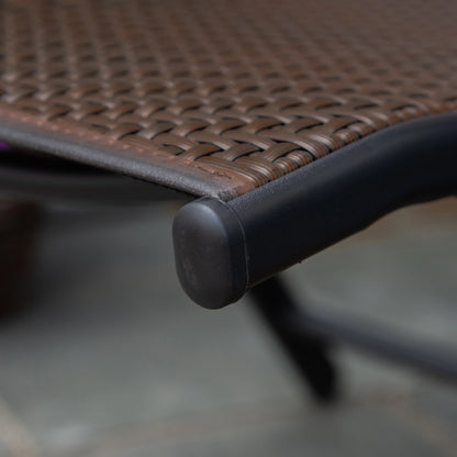 Rattan Reclining Folding Chair, Outdoor Wicker Recliner, 7 Adjustable Positions, Brown Picnic Tables & Camping Chairs at Gallery Canada