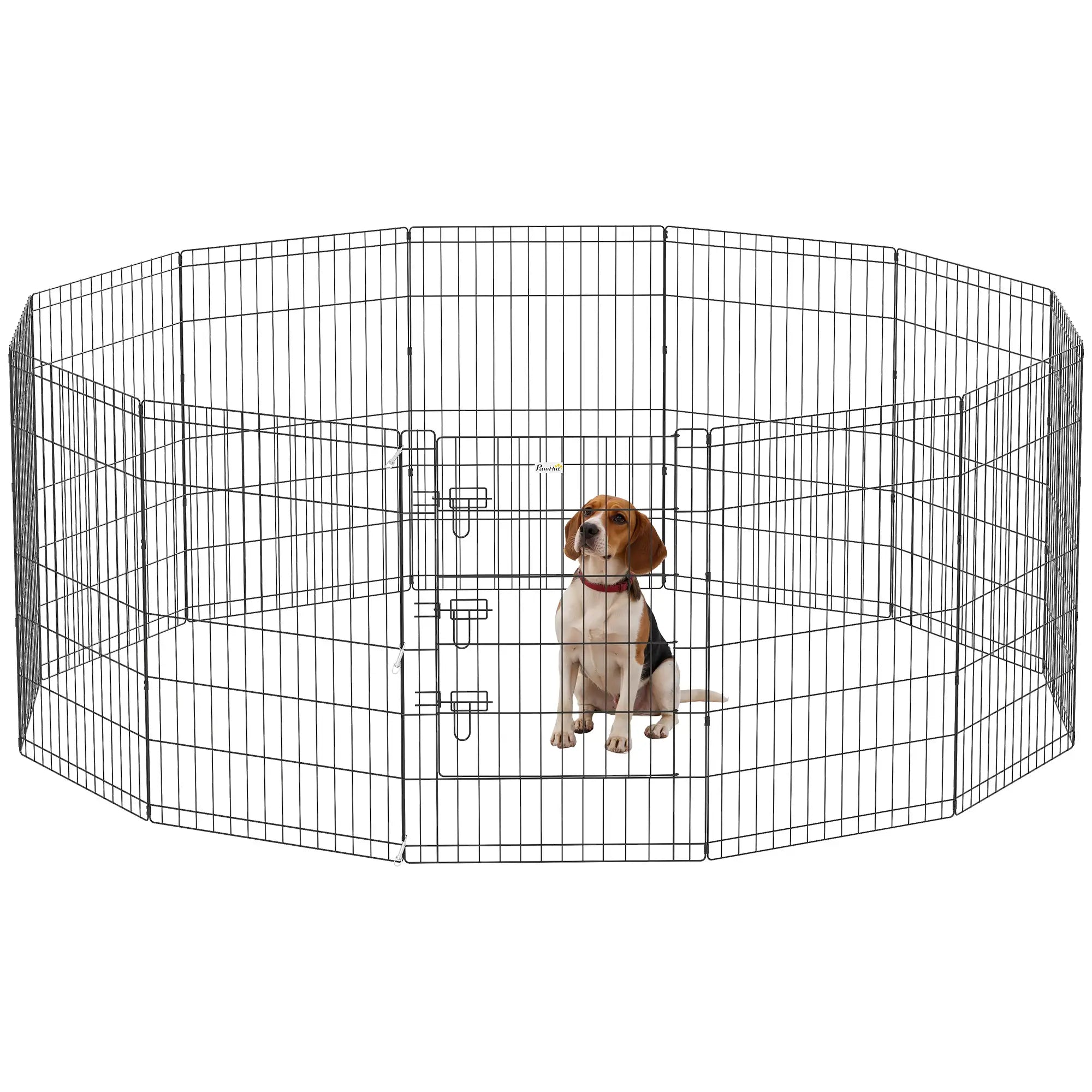 36 Inch Foldable Metal Pet Playpen, Dog Kennel Cage, 12 Panels Dog PlayPens at Gallery Canada