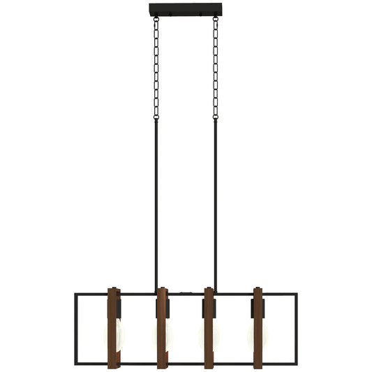 Farmhouse Kitchen Island Pendant Light, 4 Rotatable Frames, Walnut Floor Lamps & Ceiling Fan Lights Black, Walnut at Gallery Canada