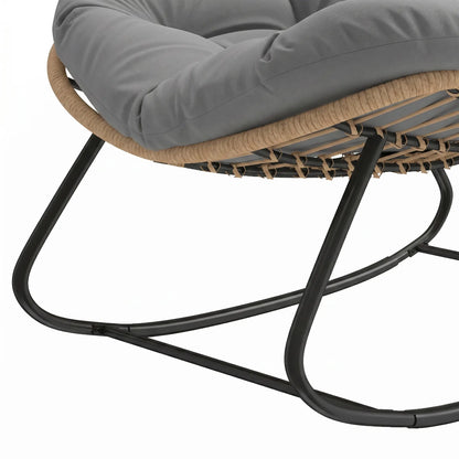Papasan Rocking Chair, Oversized With Cushion, Grey Outdoor Rocking Chairs at Gallery Canada