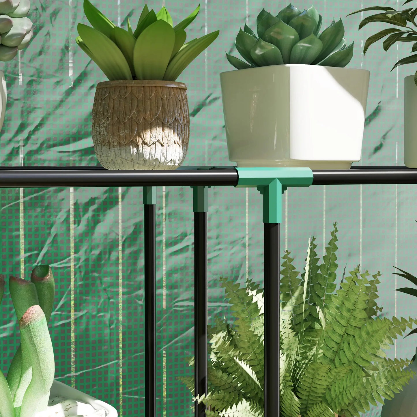 Mini Greenhouse, 3 Tier Shelves, 3 Roll-Up Doors, Indoor Outdoor, Green Greenhouses at Gallery Canada