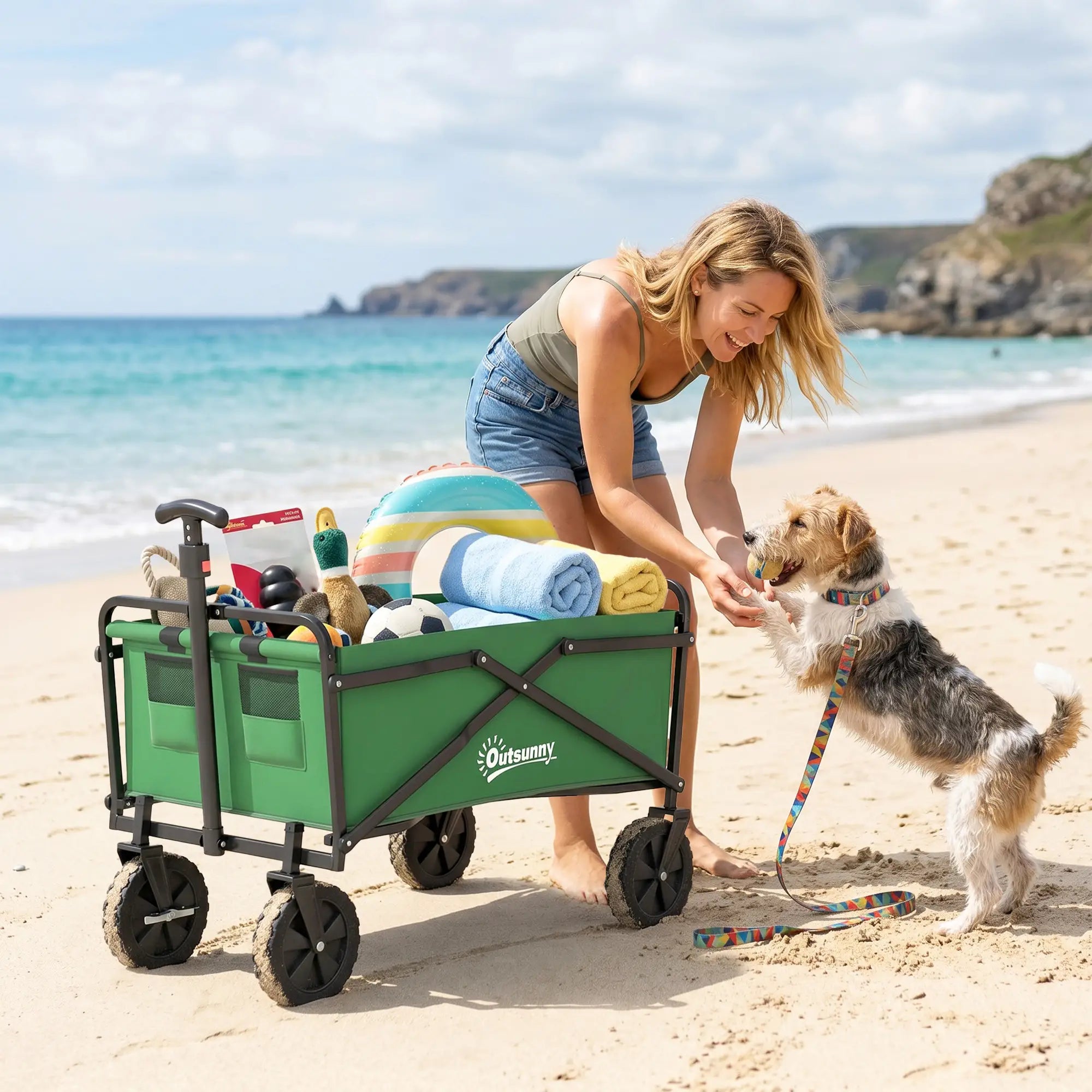 Folding Wagon Cart, Heavy Duty Outdoor Utility Garden Shopping Cart Folding Garden Carts at Gallery Canada