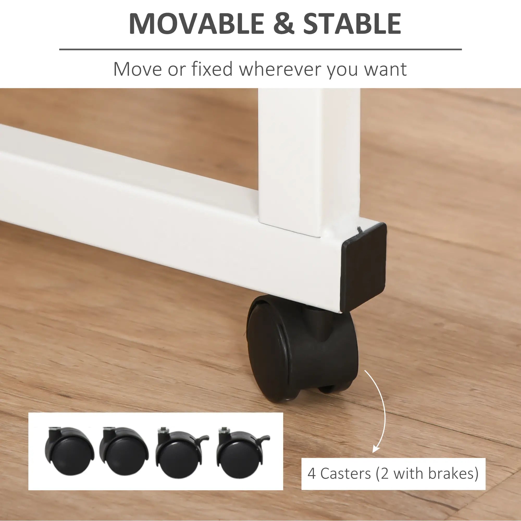 Adjustable Height Mobile Standing Desk, 23.5 Inch, Natural Wood Side Tables at Gallery Canada