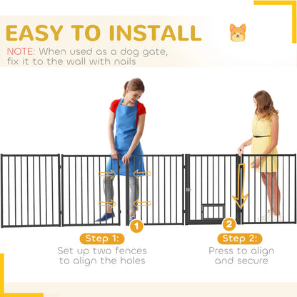 5 Panel Foldable Dog Playpen With Door, 30"H, for Small Medium Dogs Houses, Kennels & Pens at Gallery Canada