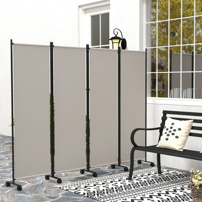 Folding Room Divider with Wheels, Privacy Screen, 5.6ft Tall Side Awnings at Gallery Canada