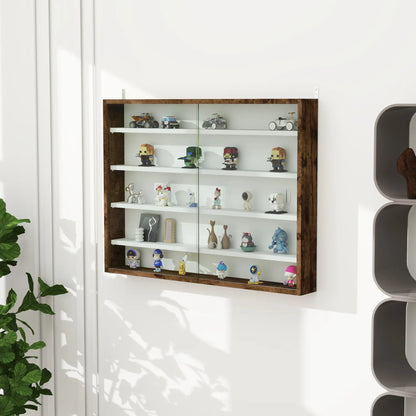 5-Tier Glass Display Cabinet, 2 Doors, 4 Adjustable Shelves, Brown Display Bookshelves at Gallery Canada