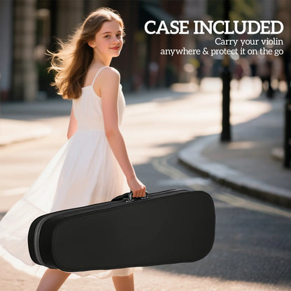 Full Size Violin, Wood Acoustic Set, Case, Rosin, Shoulder Rest, Black Electronic Musical Pianos at Gallery Canada