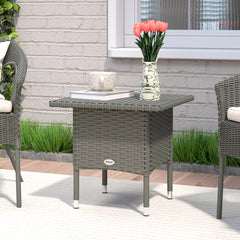 20" Square Outdoor Side Table, Grey Woven Top, Grey Patio Side Tables Grey at Gallery Canada
