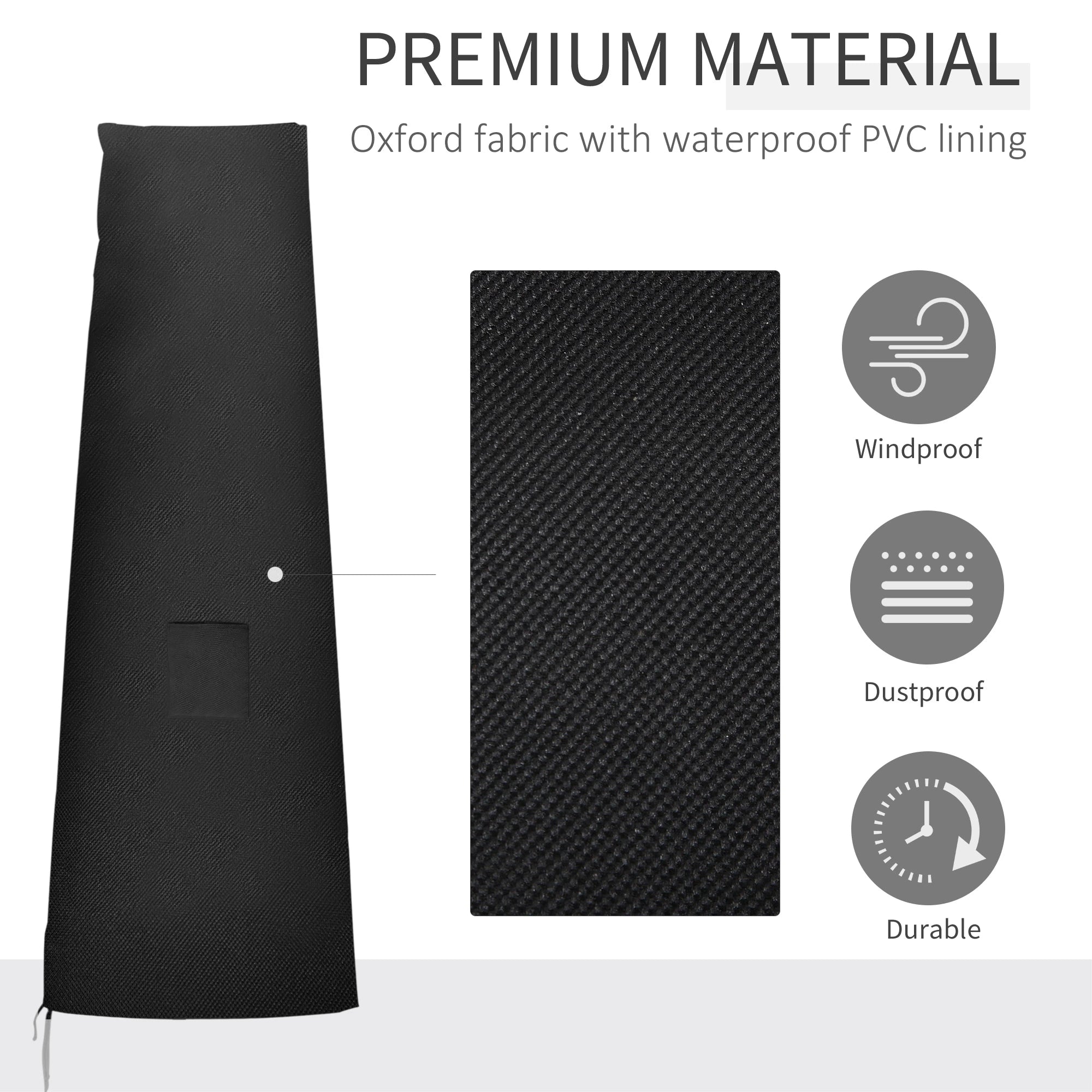 Outdoor Large Umbrella Cover, Patio Cantilever Banana Parasol Protector, Weather Resistant, Black Umbrella Covers at Gallery Canada