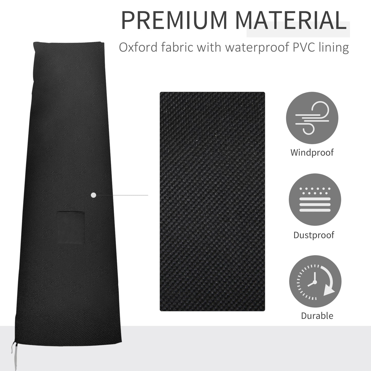 Outdoor Large Umbrella Cover, Patio Cantilever Banana Parasol Protector, Weather Resistant, Black Umbrella Covers at Gallery Canada