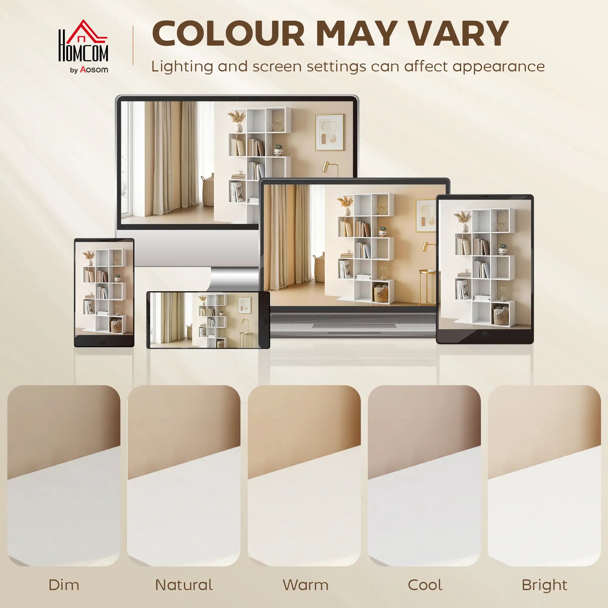 S-Shaped 5-Tier Bookshelf, 15 Compartments, White Wood Grain, White Display Bookshelves at Gallery Canada