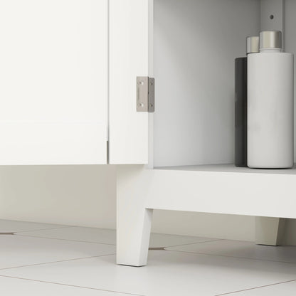 Bathroom Storage Cabinet, Modern Floor Cabinet, 4 Doors, 2 Shelves, White Freestanding Bathroom Cabinets at Gallery Canada