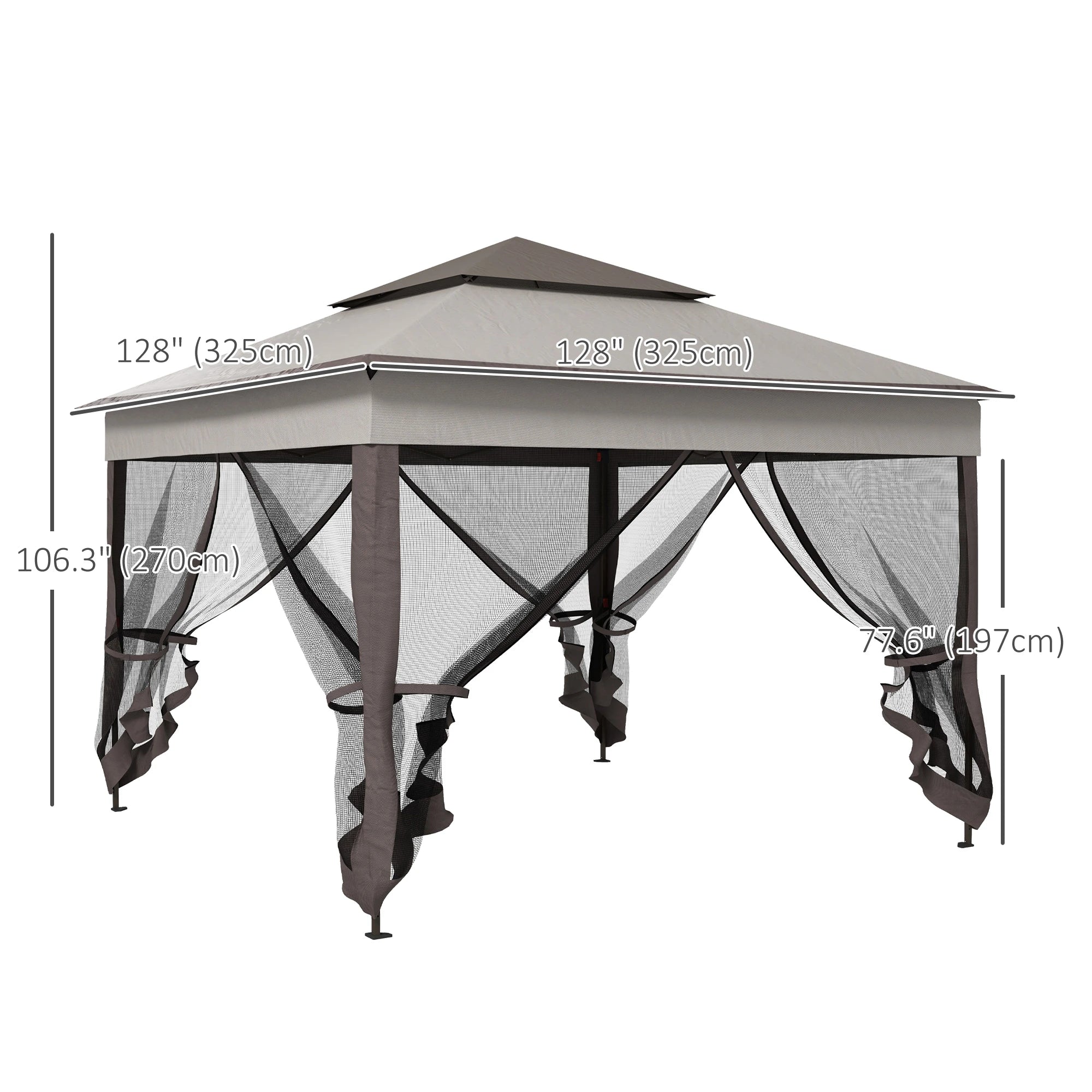 11' x 11' Pop Up Canopy, 2-Tier Soft Top Shelter Tent, Grey Pop Up Canopies at Gallery Canada
