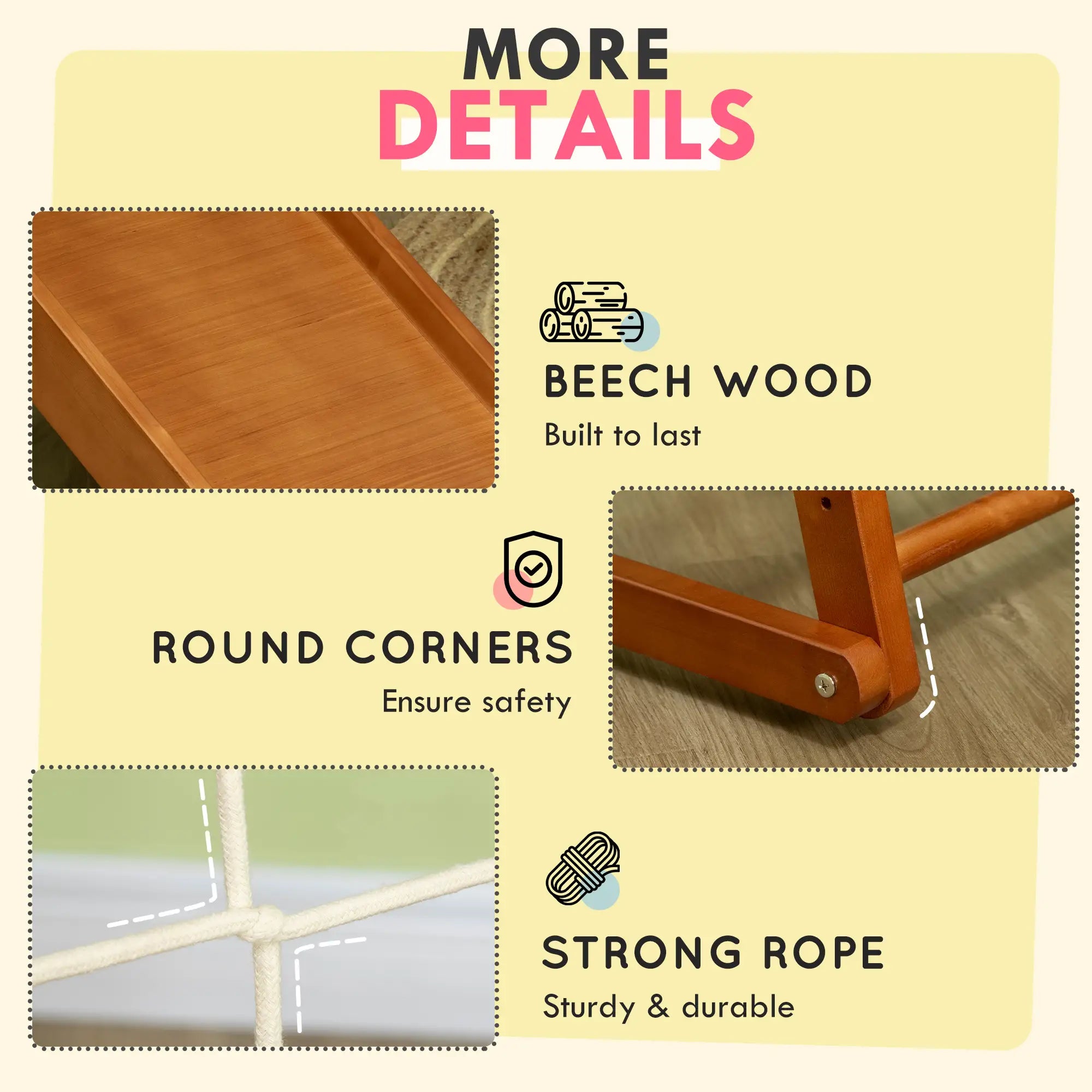 6-in-1 Kids Indoor Playground with Slide, Climbing Wall, Rope Climber, Monkey Bars, Swing, Ladder Toddler & Kids Step Stools at Gallery Canada