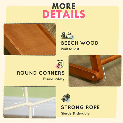 6-in-1 Kids Indoor Playground with Slide, Climbing Wall, Rope Climber, Monkey Bars, Swing, Ladder Toddler & Kids Step Stools at Gallery Canada