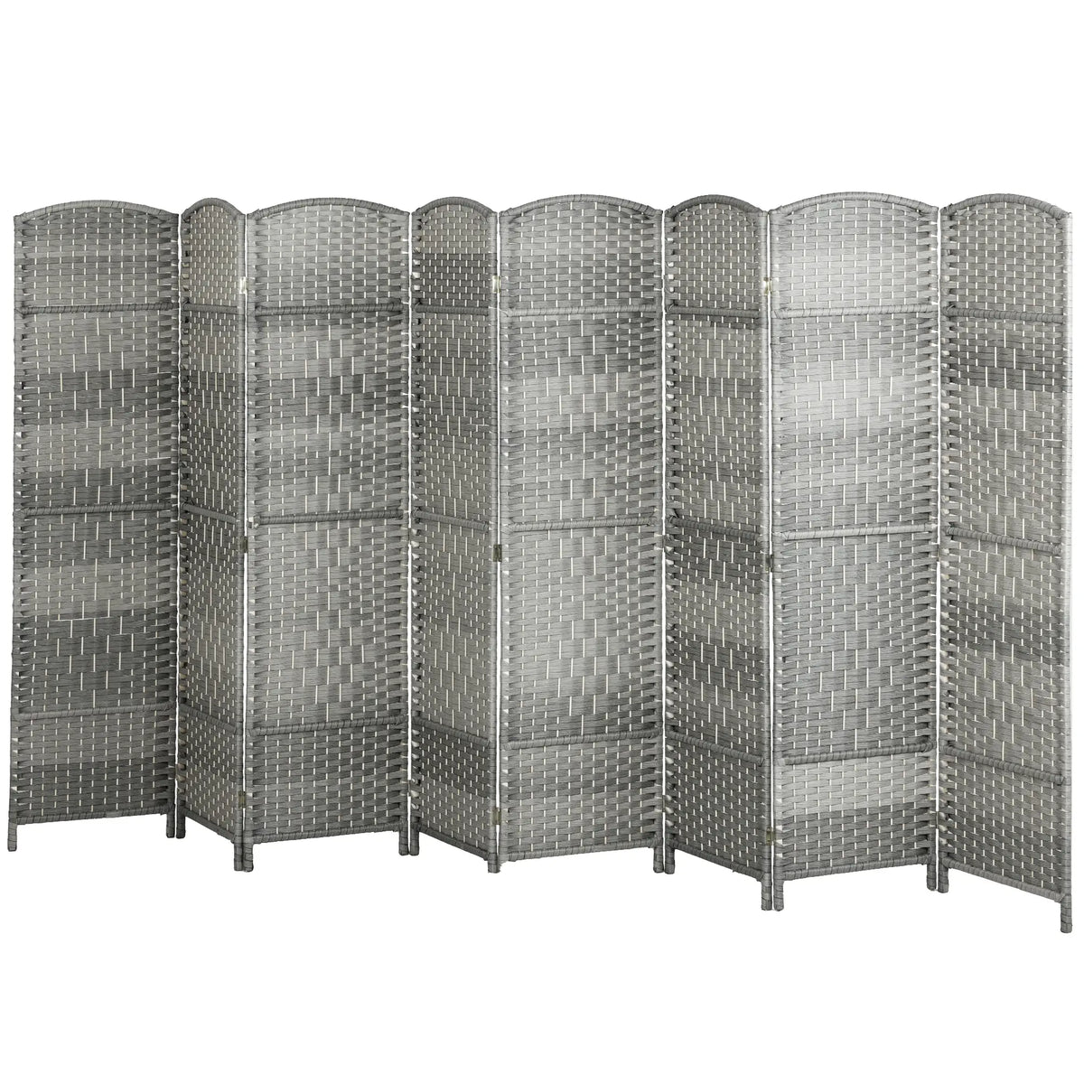 6 Ft Folding Room Divider, 8 Panel Portable Privacy Screen, Mixed Grey Room Dividers Mixed Grey at Gallery Canada