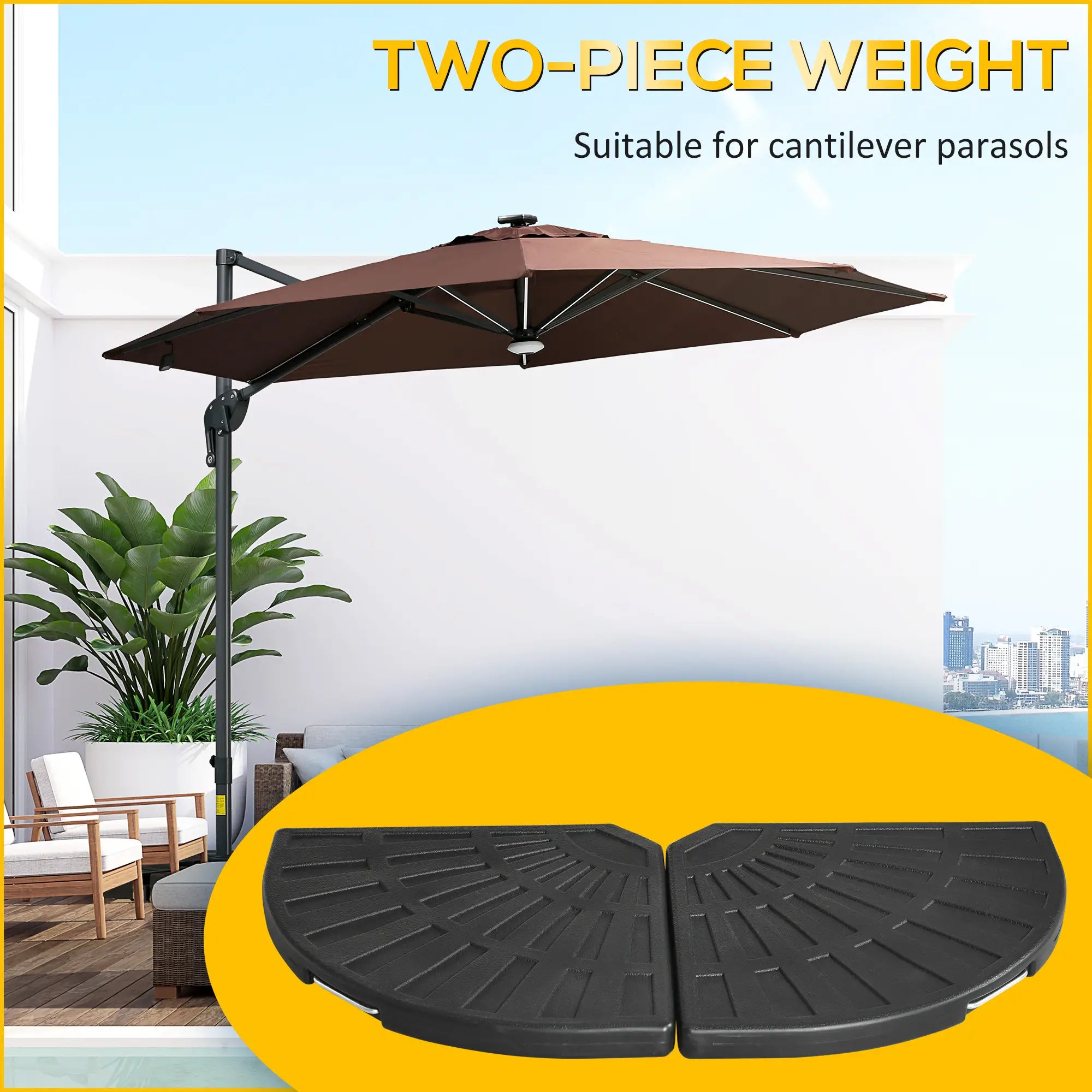 2-Piece Umbrella Weights, Heavy Duty, for Cantilever Parasols, Black Umbrella Bases at Gallery Canada