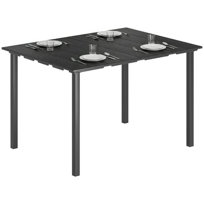Rectangular Patio Table, HDPE Top Metal Frame, Outdoor Dining For 4 Patio Dining Tables at Gallery Canada