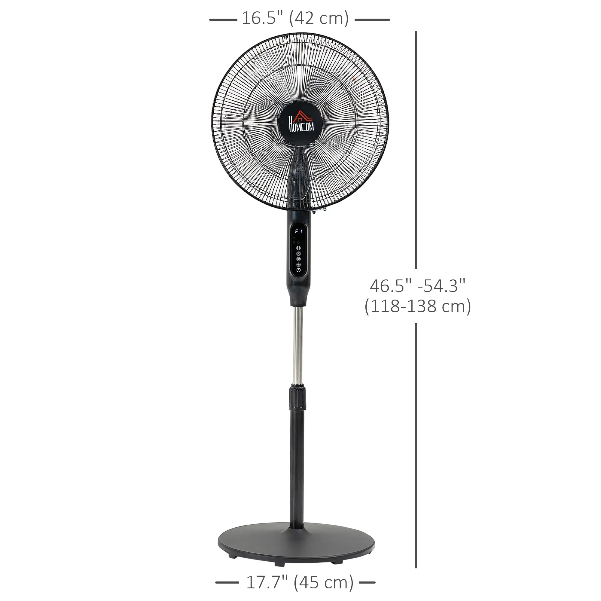 Standing Floor Fan with Remote, Tall Pedestal Electric Fan, Black Stand Fans at Gallery Canada