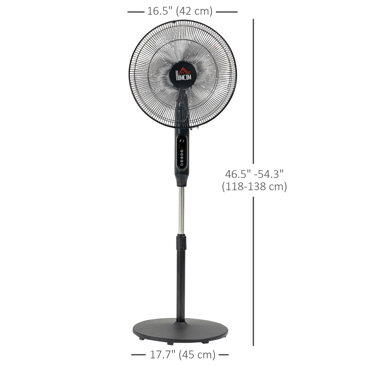 Standing Floor Fan with Remote, Tall Pedestal Electric Fan, Black Stand Fans at Gallery Canada