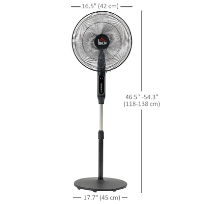 Standing Floor Fan with Remote, Tall Pedestal Electric Fan, Black Stand Fans at Gallery Canada