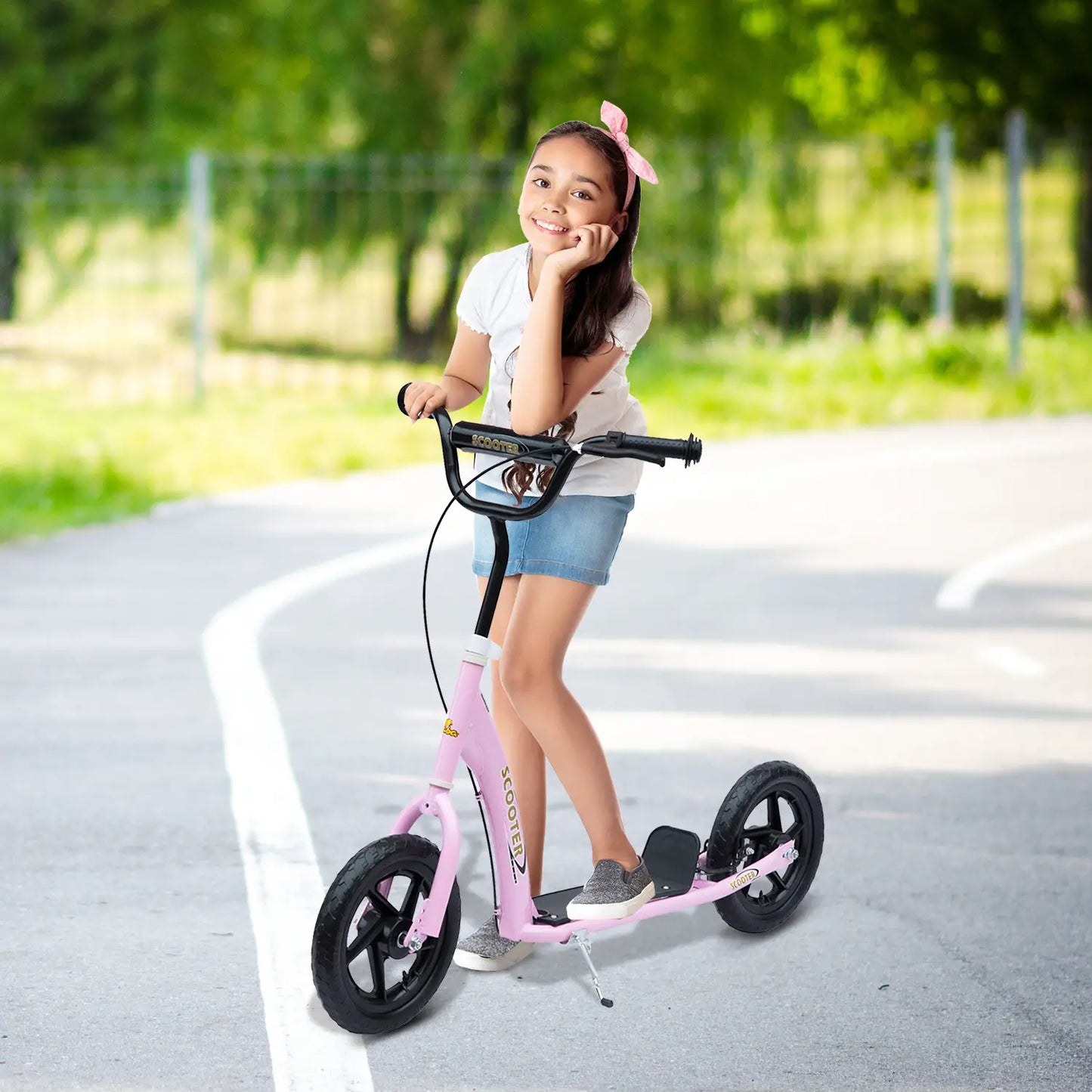 Kids Scooter Bike, 12'' Tire, for 5-12 Year Old, Pink Scooters at Gallery Canada