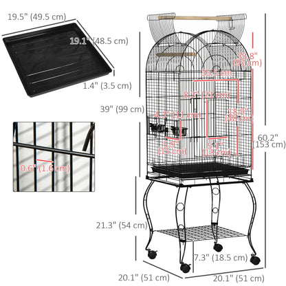 60" Large Bird Cage, Openable Top, Cockatiel, Sun Conure Bird Cages at Gallery Canada