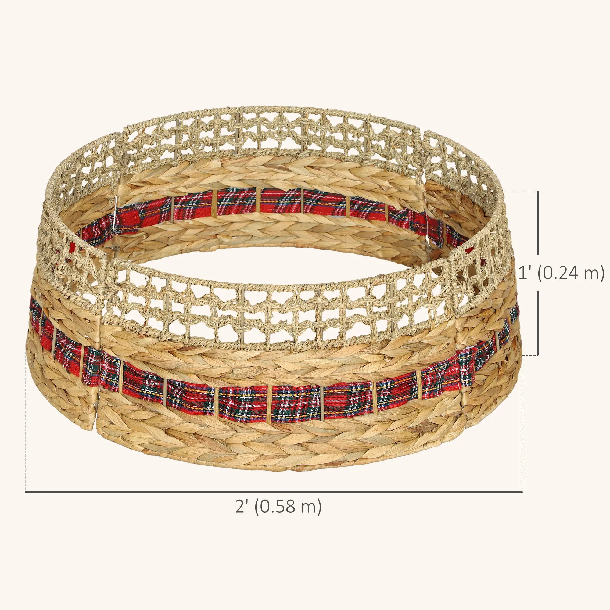 23 Inch Rustic Christmas Tree Skirt, Water Hyacinth Collar, Natural Christmas Trees at Gallery Canada