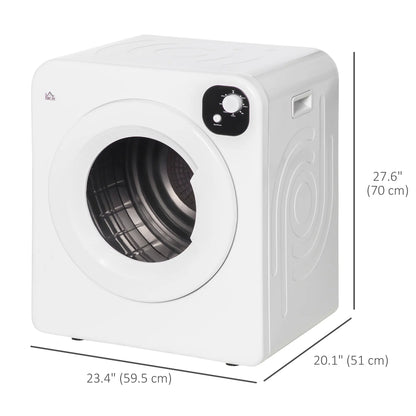 Compact Laundry Dryer, 1300W, 3.22 Cu. Ft., 7 Drying Modes, White Dryer Machines at Gallery Canada