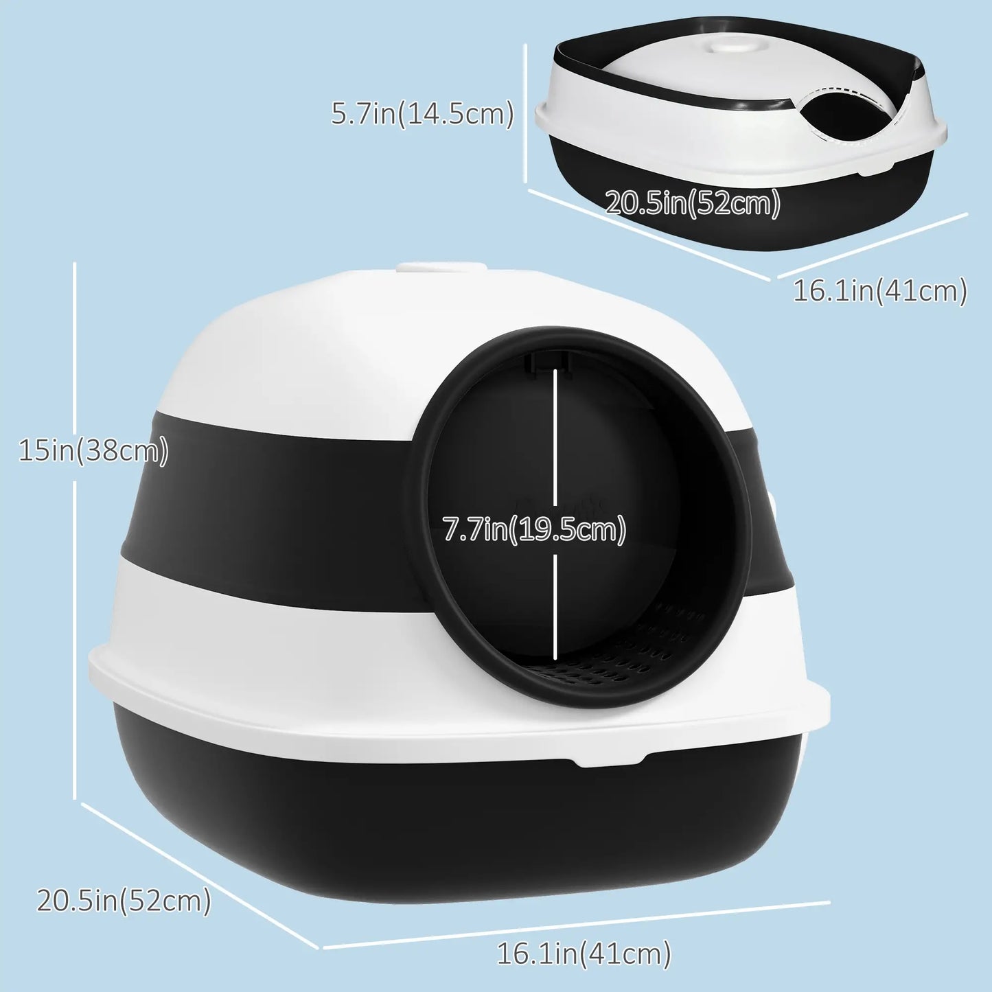 Covered Cat Litter Box with Lid, High Sides, Black Cat Litter Box Enclosures at Gallery Canada