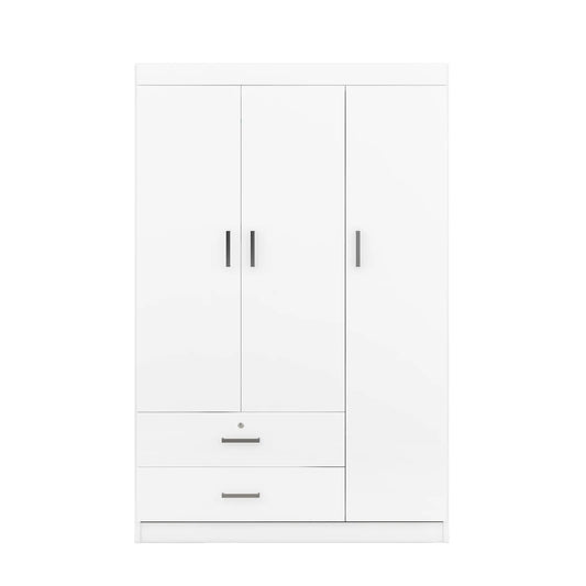 Modern Wardrobe, 2 Drawers, MDF Construction, 41.5" L x 18.5" W x 68" H, White Clothing Storage White at Gallery Canada