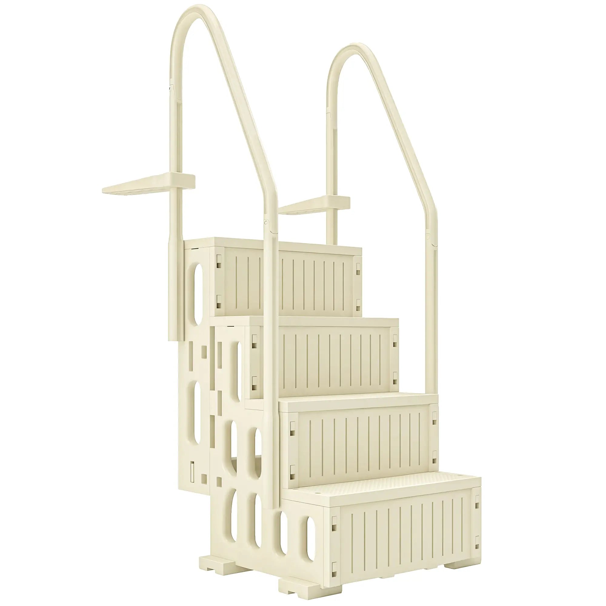 Adjustable Swimming Pool Ladder, 4-Step, Non-Slip Steps, Cream White Outdoor Swimming Pools & Hot Tubs at Gallery Canada