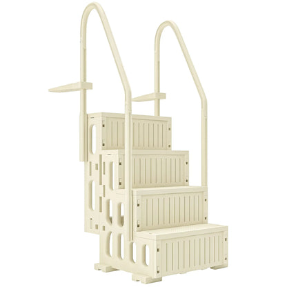 Adjustable Swimming Pool Ladder, 4-Step, Non-Slip Steps, Cream White Outdoor Swimming Pools & Hot Tubs at Gallery Canada
