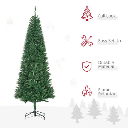 6.9ft Artificial Christmas Tree, Metal Stand, Spruce Tips, Green Artificial Christmas Trees at Gallery Canada