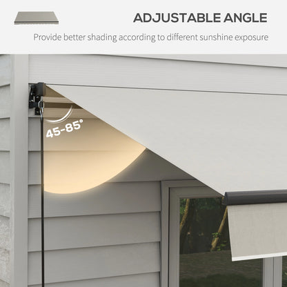 12' x 10' Retractable Awning, UV Resistant Sunshade, Light Grey Deck Awnings at Gallery Canada