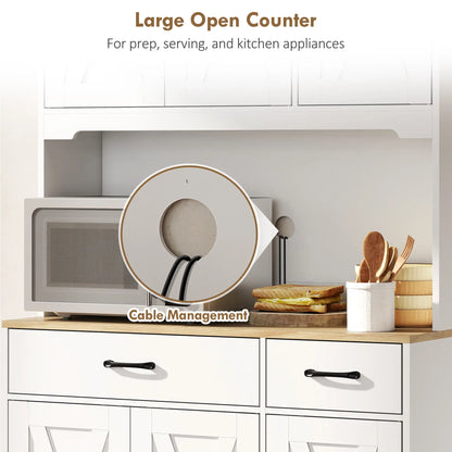 Tall Kitchen Pantry, 6 Doors, 2 Drawers, Adjustable Shelves, White Kitchen Pantry Cabinets at Gallery Canada