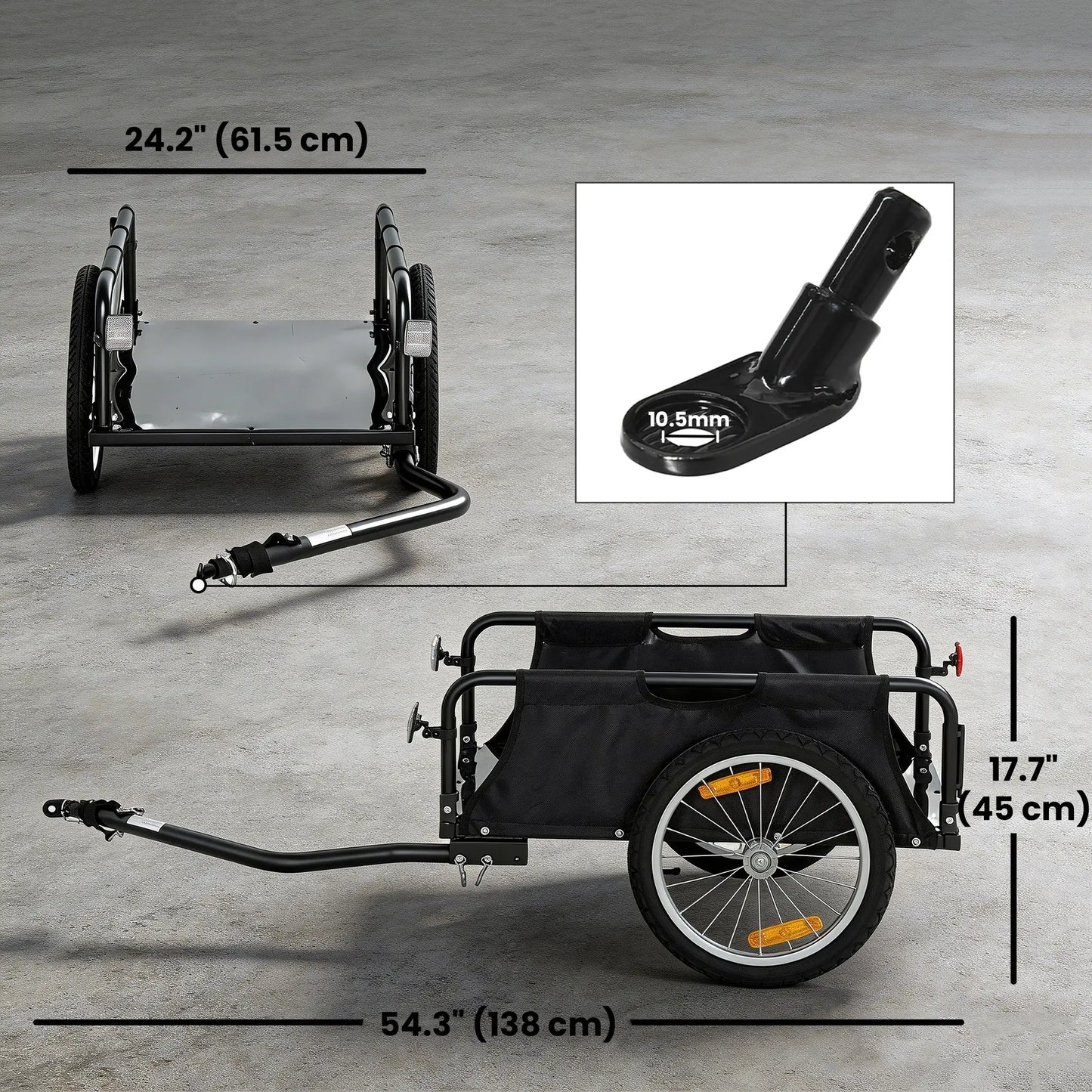 Bike Cargo Trailer, 16" Pneumatic Wheels, Red Flag, Red Bike Cargo Trailers at Gallery Canada