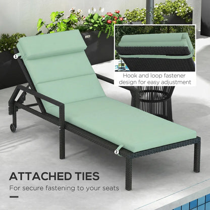 Patio Chaise Lounge Chair Cushion, With Headrest And Ties, Green Patio Chair Cushions at Gallery Canada