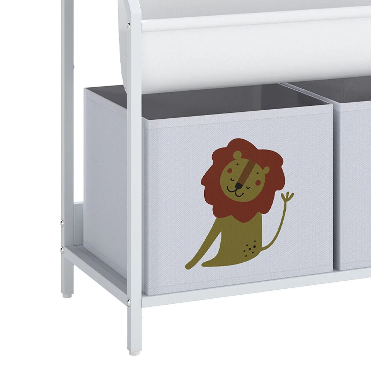 3-Tier Sling Bookshelf With Toy Storage, Montessori Organizer