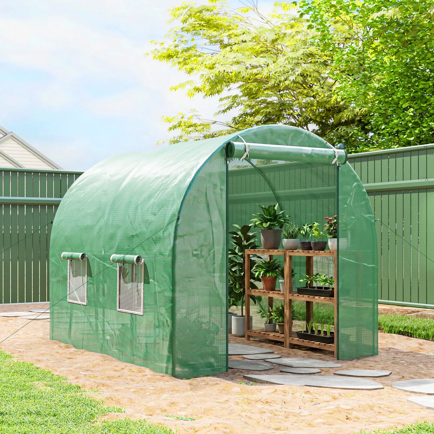 8'x6.6'x6.6' Walk-In Greenhouse, Garden Tunnel, Steel Frame, Roll-Up Door Walk In Greenhouses at Gallery Canada