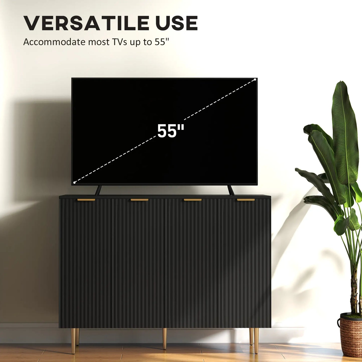 Modern Kitchen Cabinet, Sideboard with Adjustable Shelves, Black Bar Cabinets at Gallery Canada