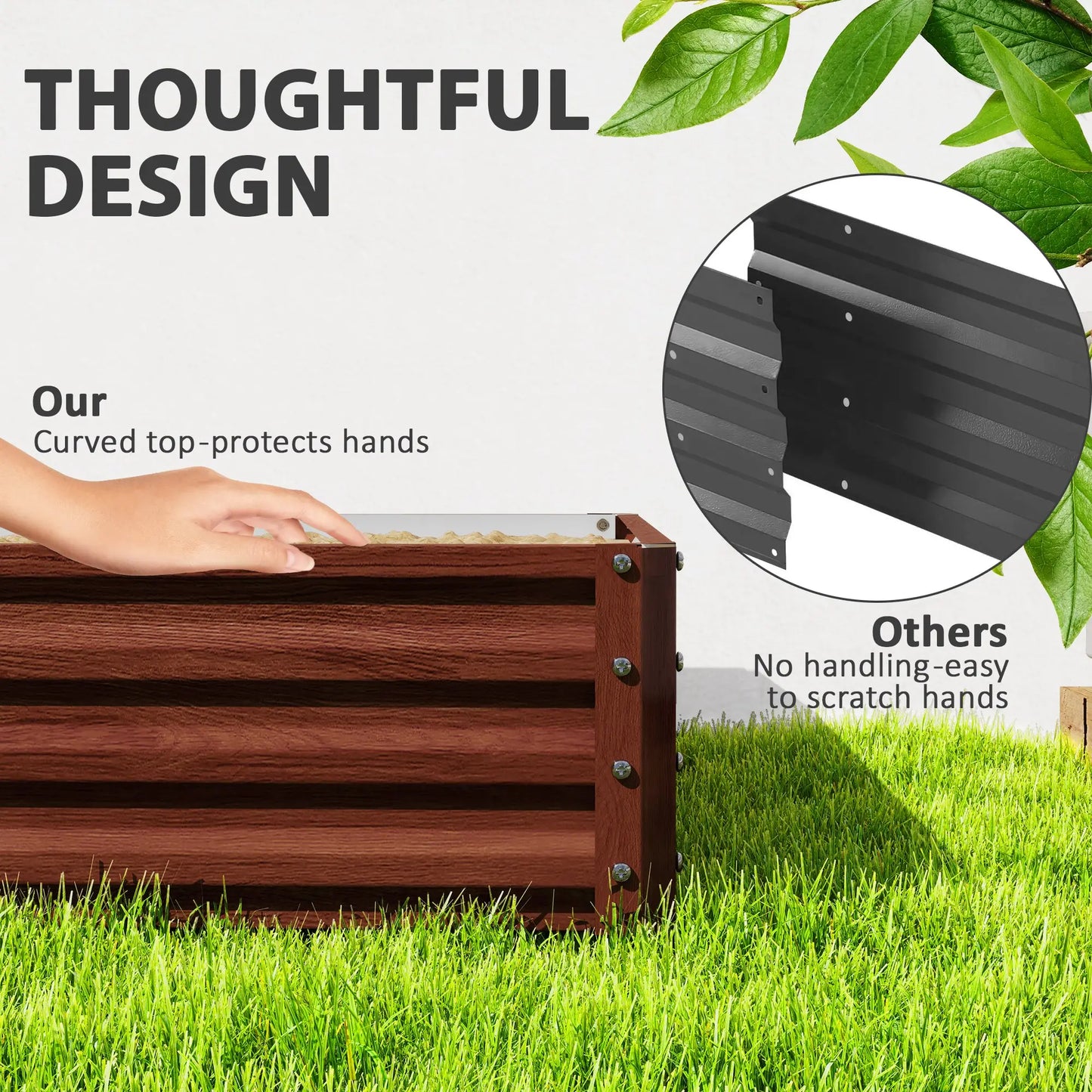 4'x4'x1' Raised Garden Bed, Galvanized Steel Planter, Dark Brown Galvanized Planter Boxes at Gallery Canada