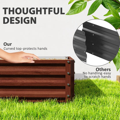 4'x4'x1' Raised Garden Bed, Galvanized Steel Planter, Dark Brown Galvanized Planter Boxes at Gallery Canada