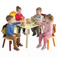 Ensemble table et 4 chaises pour enfants pour l'artisanat et la collation, Jaune