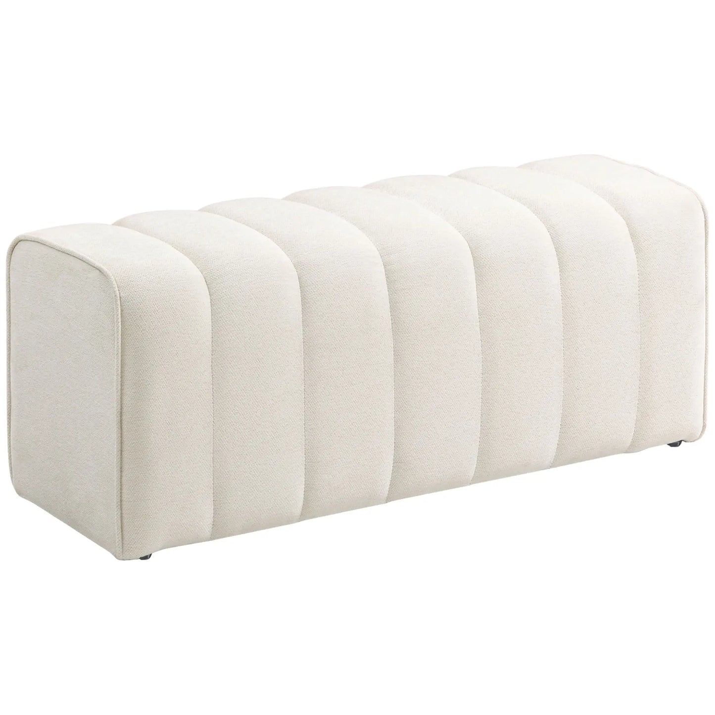 43" Upholstered Bed Bench, 485 lbs Capacity, Cream White Storage Ottomans & Benches at Gallery Canada