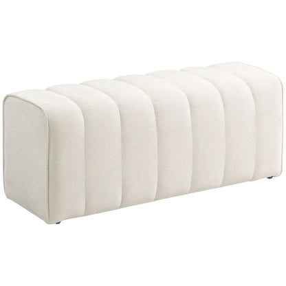 43" Upholstered Bed Bench, 485 lbs Capacity, Cream White Storage Ottomans & Benches at Gallery Canada