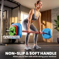 66lbs Adjustable Barbell Weight Set, Barbell Bar, Weight Plates