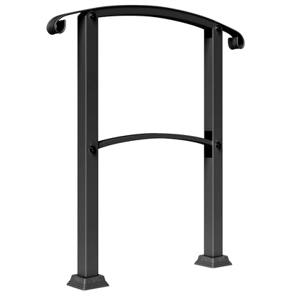 Outdoor Step Handrails, 1-3 Step, Metal Railing with Kit, Black Garden Decor Black at Gallery Canada